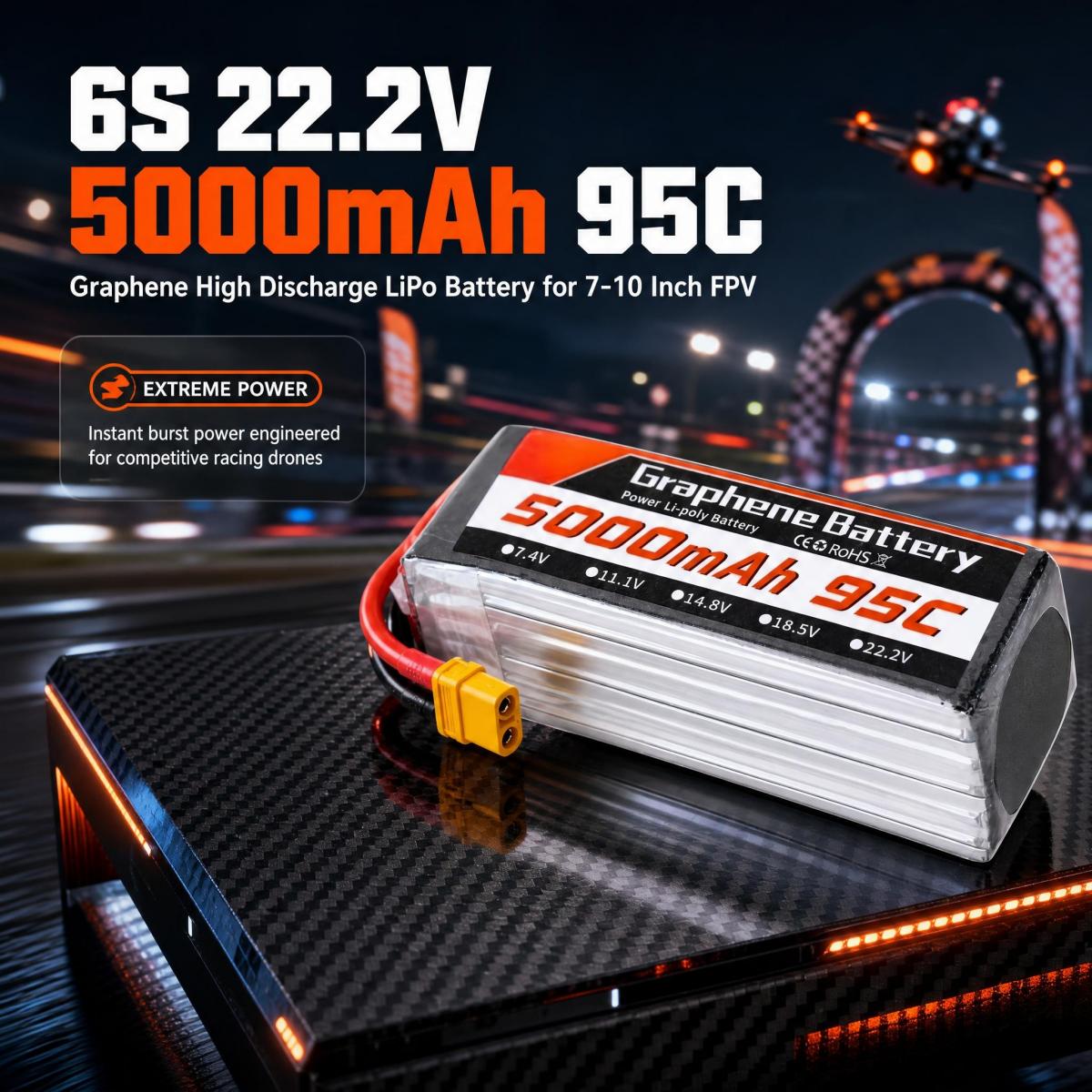 7 9 10 inch FPV-race-drone, gr - 6S Lipo Battery 22.2V 5000Mah recensie en prijs